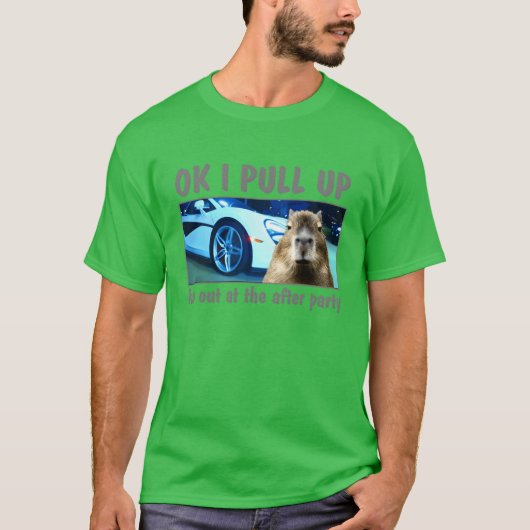 Ok I Pull Up カピバラ Meme アフターパーティー ラップ曲 ar Tシャツ (正面)