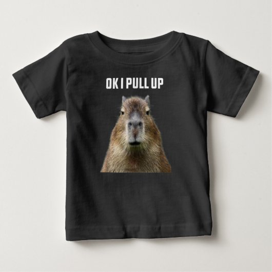 Ok I Pull Up Capybara T-Shirt ベビーTシャツ (正面)