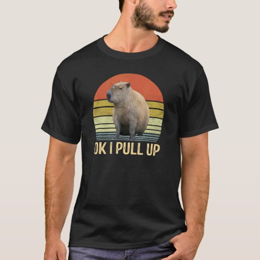 Ok I Pull Up Capybara Vintage Tシャツ (正面)