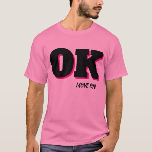 OK Move On ピンクグラフィックTシャツ Tシャツ (正面)