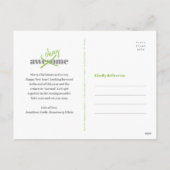 Ok New Year はっきりしたモダンおもしろいPhoto Green シーズンポストカード (裏面)