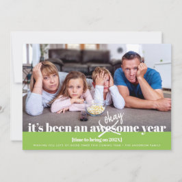 Ok New Year はっきりしたモダンシンプルおもしろい Photo Green シーズンカード