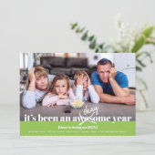 Ok New Year はっきりしたモダンシンプルおもしろい Photo Green シーズンカード (スタンド正面)