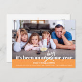 Ok New Year はっきりした Photoモダン おもしろい Orange シーズンポストカード (正面/裏面)