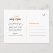 Ok New Year はっきりした Photoモダン おもしろい Orange シーズンポストカード (裏面)