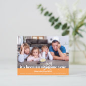 Ok New Year はっきりした Photoモダン おもしろい Orange シーズンポストカード (スタンド正面)