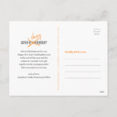 Ok New Year はっきりした Photoモダン おもしろい Orange シーズンポストカード (裏面)