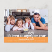 Ok New Year はっきりした Photoモダン おもしろい Orange シーズンポストカード (正面)