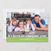 Ok New Year モダンはっきりしたシンプルおもしろい Photo Green シーズンカード (正面)