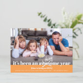 Ok New Year モダン Photoはっきりした おもしろい Orange シーズンカード (スタンド正面)