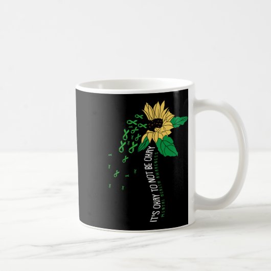 Ok Not Be Okメンタルヘルス認識度ひまわり コーヒーマグカップ (右)