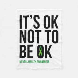 Ok Not Be Ok - Mental Health認識度リボン フリースブランケット