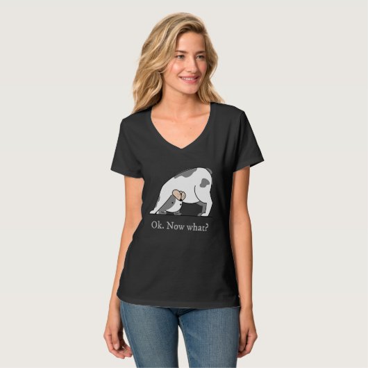 Ok Now What Yoga Downward Dog Workout Tシャツ (正面フル)