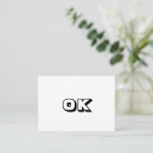 OK、OK、モダンはっきりした白黒 アドバイスカード (スタンド正面)