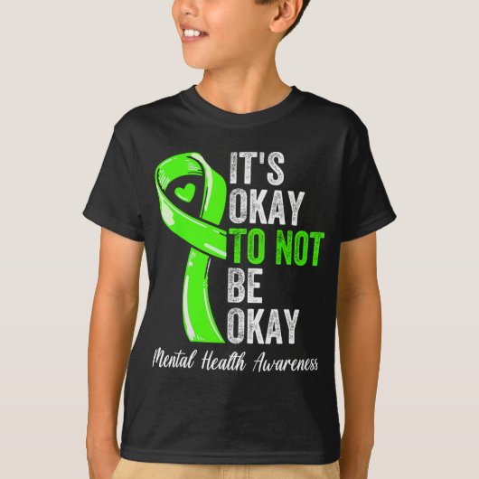 Ok To Not Ok - Mental Health認識度Ribb Tシャツ (正面)