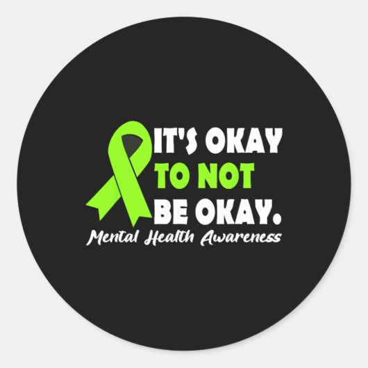 Ok To Okリボンのメンタルヘルス認識度 ラウンドシール (正面)