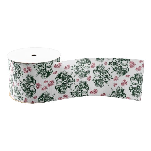 O'Kaneの赤い及び緑のリボン グログランリボン (リール)