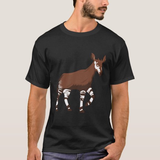 Okapiおもしろいイラストレーション Tシャツ (正面)