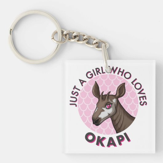 Okapiを愛する少女Okapiオブセッション恋人 キーホルダー (正面)