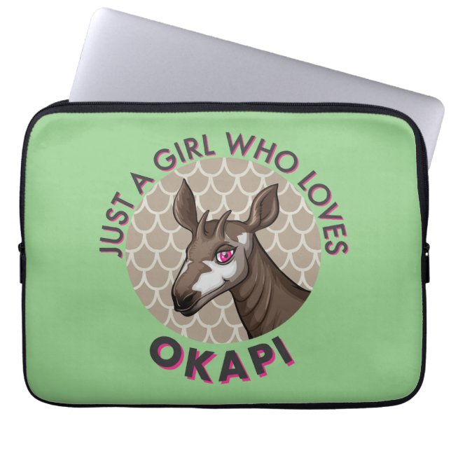 Okapiを愛する少女Okapiオブセッション恋人 ラップトップスリーブ (正面)