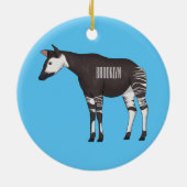 Okapi漫画イラストレーション セラミックオーナメント (裏面)