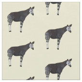 Okapi漫画イラストレーション ファブリック (クローズアップ)