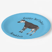 Okapi漫画イラストレーション ペーパープレート (アングル)