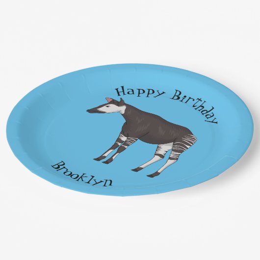 Okapi漫画イラストレーション ペーパープレート (アングル)