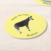 Okapi漫画イラストレーション ラウンドペーパーコースター (アングル)