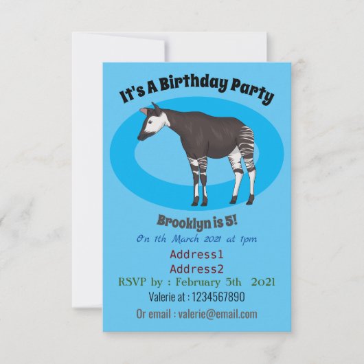 Okapi漫画イラストレーション 招待状 (正面)