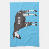 Okapi cartoon illustration キッチンタオル (縦)