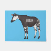 Okapi cartoon illustration ドアマット (正面)