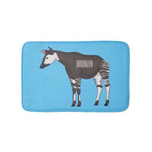 Okapi cartoon illustration バスマット (正面)