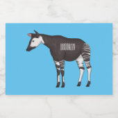 Okapi cartoon illustration  フードラベル (シングルラベル)