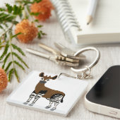 Okapi Cartoon, Okapi 威厳のある Animal, Okapi Lovers キーホルダー (正面右)