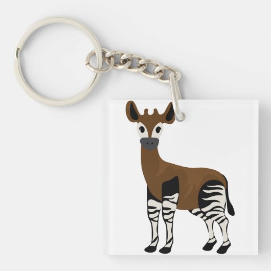Okapi Cartoon, Okapi 威厳のある Animal, Okapi Lovers キーホルダー (正面)