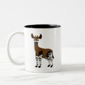 Okapi Cartoon, Okapi 威厳のある Animal, Okapi Lovers ツートーンマグカップ (左)