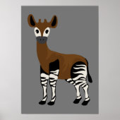 Okapi Cartoon, Okapi 威厳のある Animal, Okapi Lovers ポスター (正面)