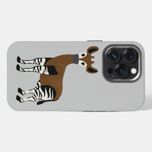 Okapi Cartoon, Okapi 威厳のある Animal, Okapi Lovers iPhoneケース (裏面横)