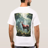 Okapi In The Rain forest (Zebra Giraffe) Tシャツ (裏面)