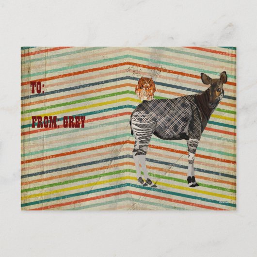 OKAPI & OWLバレンタインデーのはがき シーズンポストカード (裏面)