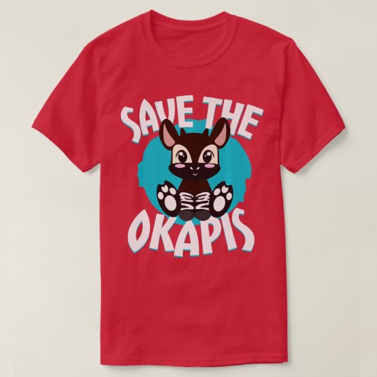 Okapis Okapi救絶滅危惧動物プレミアム Tシャツ (デザイン正面)