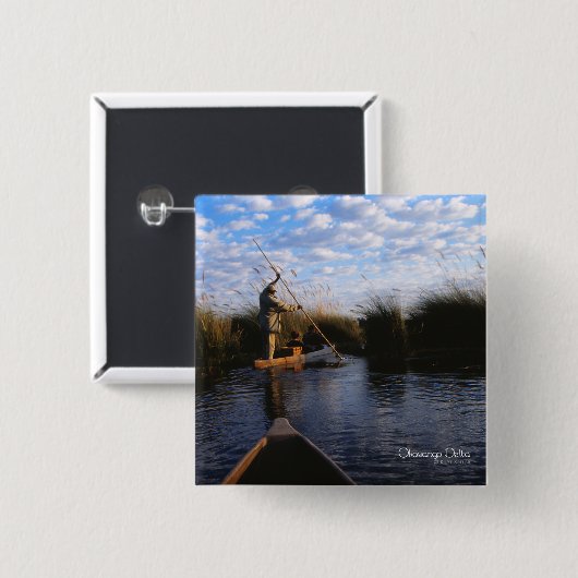 Okavangoデルタ写真 缶バッジ (正面&裏面)