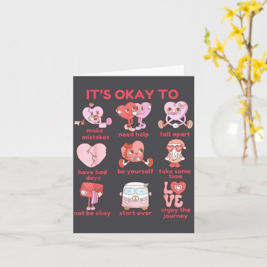 Okay Mental Health Valentines School カード (黄色い花)