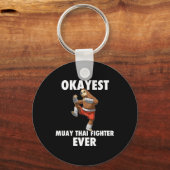 Okayest おもしろい Sloth Fighter Ever – ムエタイ キーホルダー (正面)