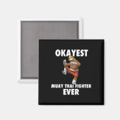 Okayest おもしろい Sloth Fighter Ever – ムエタイ マグネット (正面/裏面)