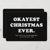 Okayest Christmas Everホリデーおもしろいカード シーズンカード (正面/裏面)