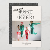 Okayest Year Ever白おもしろい写真ホリデーカード シーズンカード (正面/裏面)