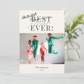 Okayest Year Ever白おもしろい写真ホリデーカード シーズンカード (スタンド正面)
