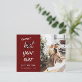 Okayest Year Ever Photo Family New Year Maroon ポストカード (スタンド正面)